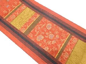 花更紗模様織り出し　袋帯